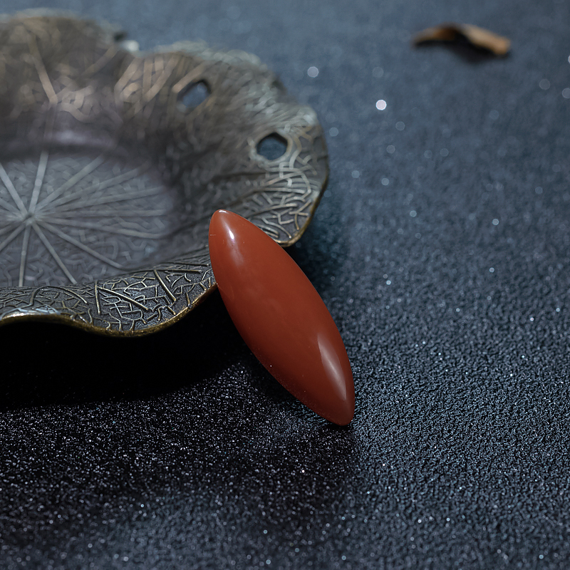 四川樱桃红南红戒面-红掌柜