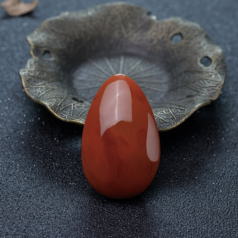 火焰纹南红水滴-红掌柜