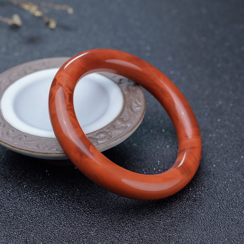 柿子红南红圆镯-红掌柜