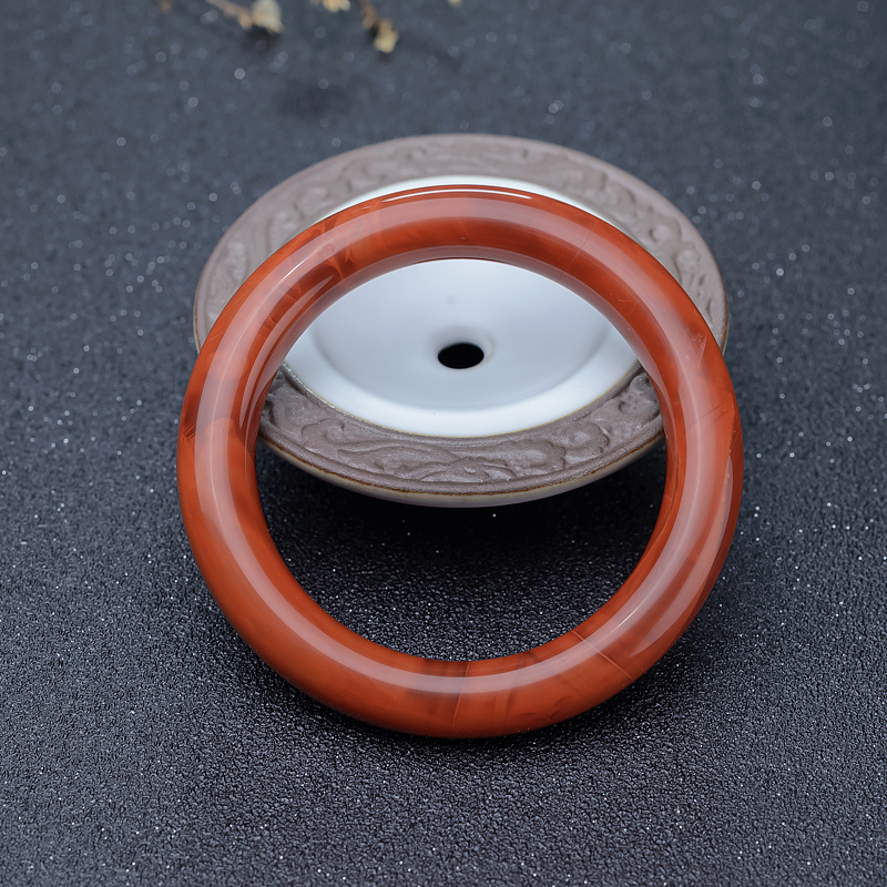 54.5mm南红圆镯-红掌柜