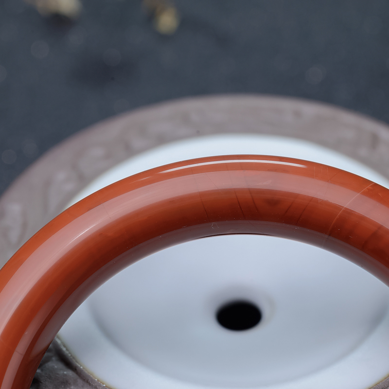 天然南红圆镯-红掌柜