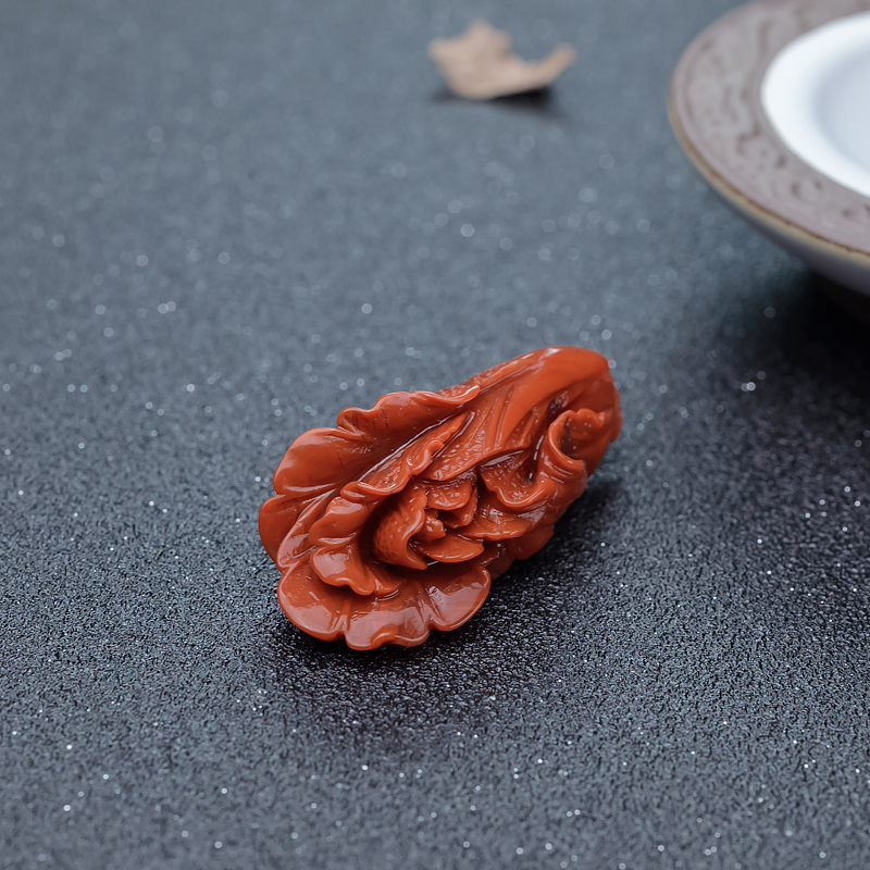 天然南红白菜吊坠-红掌柜