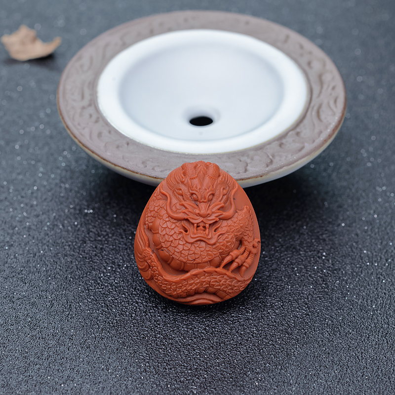 柿子红南红龙吊坠-红掌柜