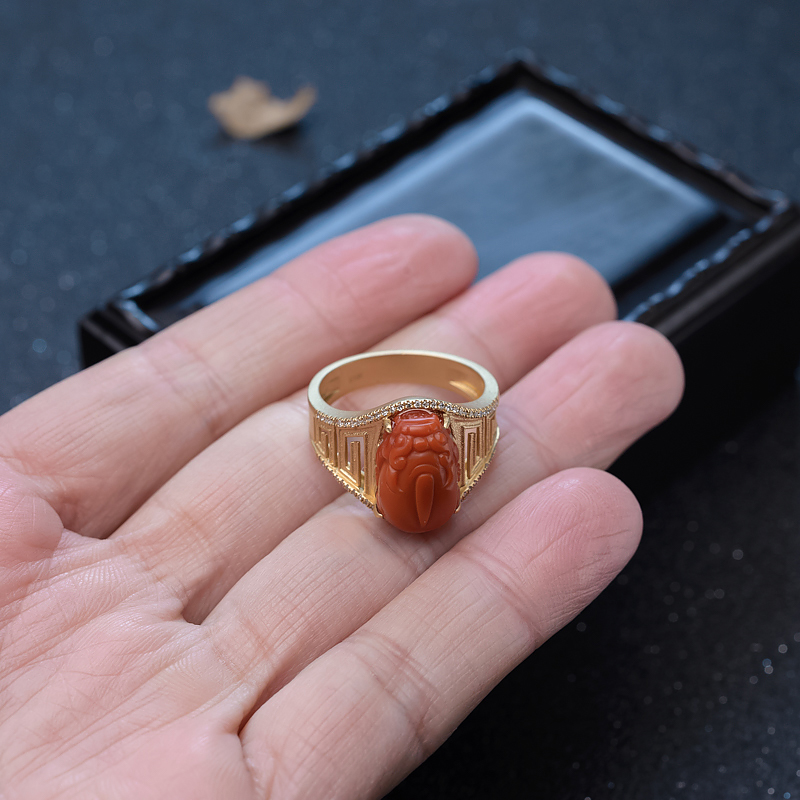 南红貔貅戒指-红掌柜