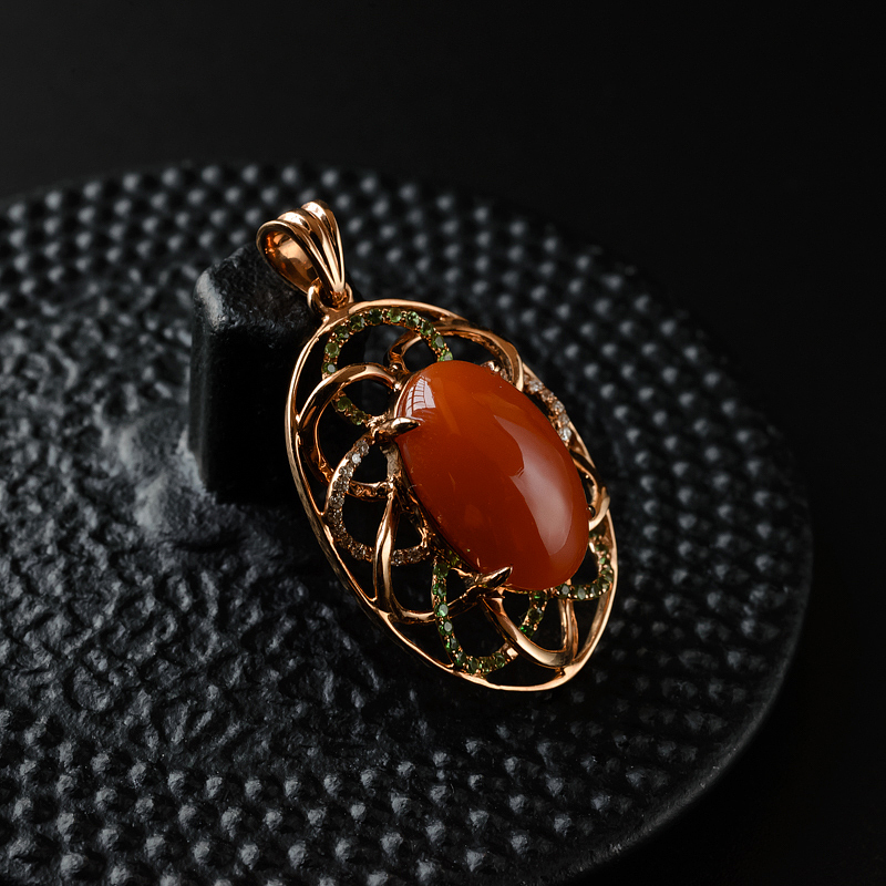 柿子红南红吊坠-红掌柜