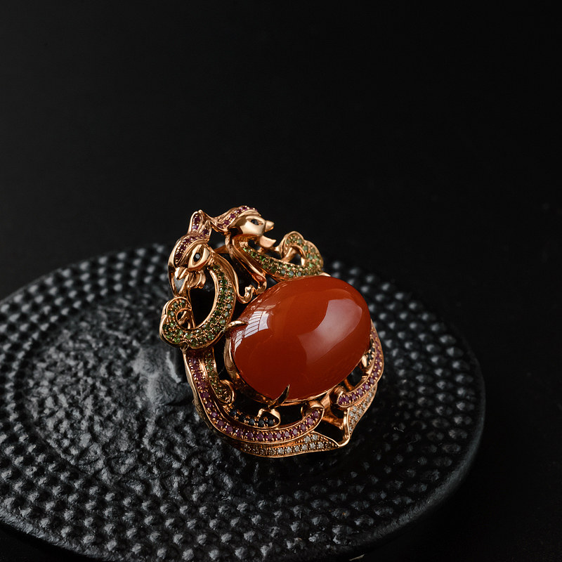 柿子红南红吊坠-红掌柜