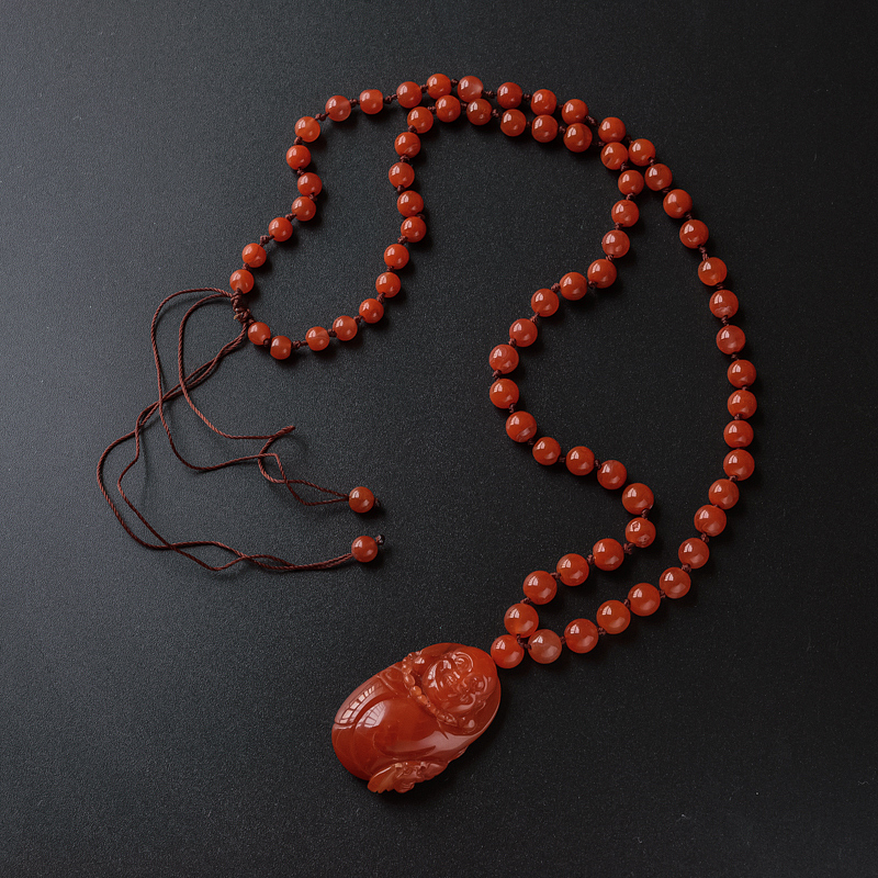 柿子红南红佛吊坠-红掌柜