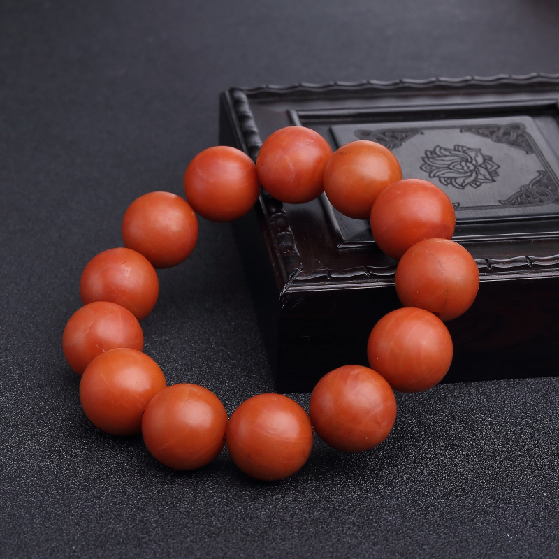 柿子红南红手串-红掌柜