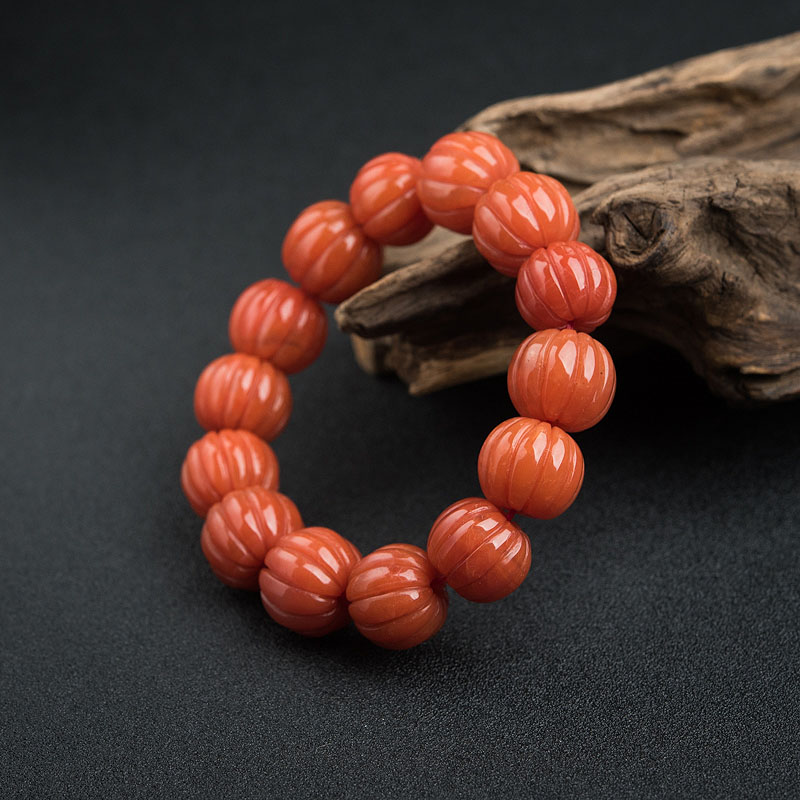 柿子红南红手串-红掌柜