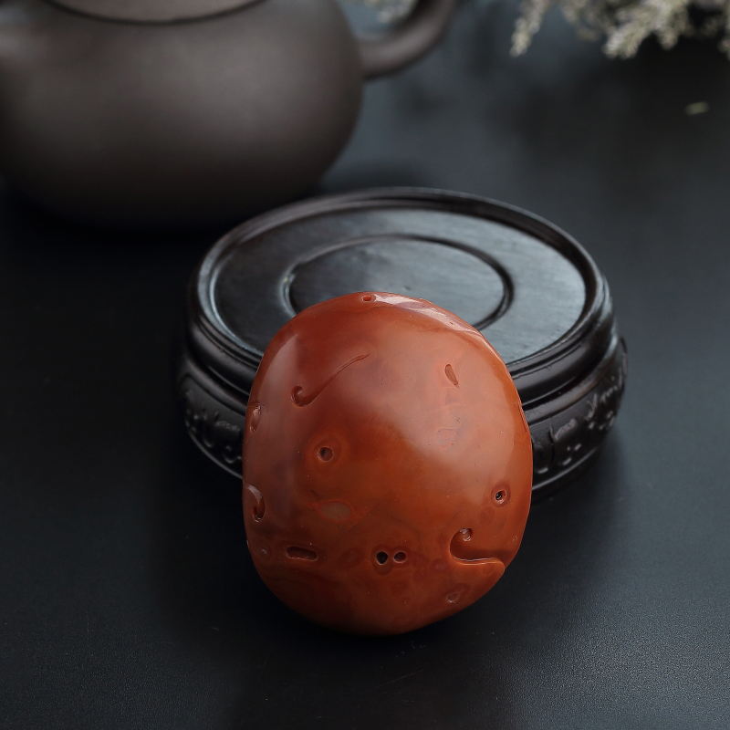 柿子红南红吊坠-红掌柜