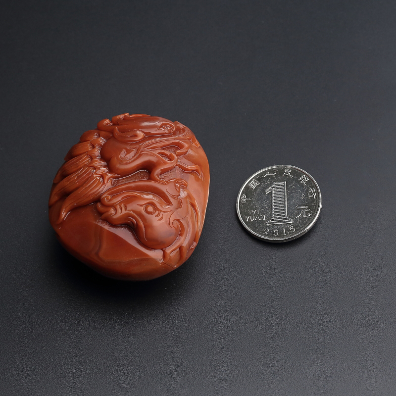 柿子红南红挂件-红掌柜