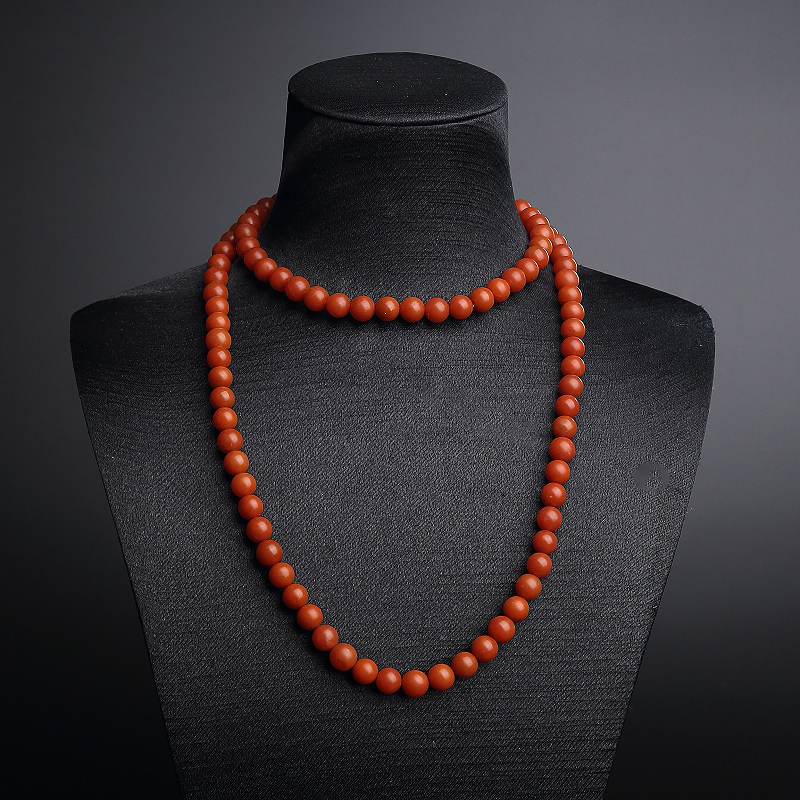 保山料天然柿子红南红佛珠 - 红掌柜