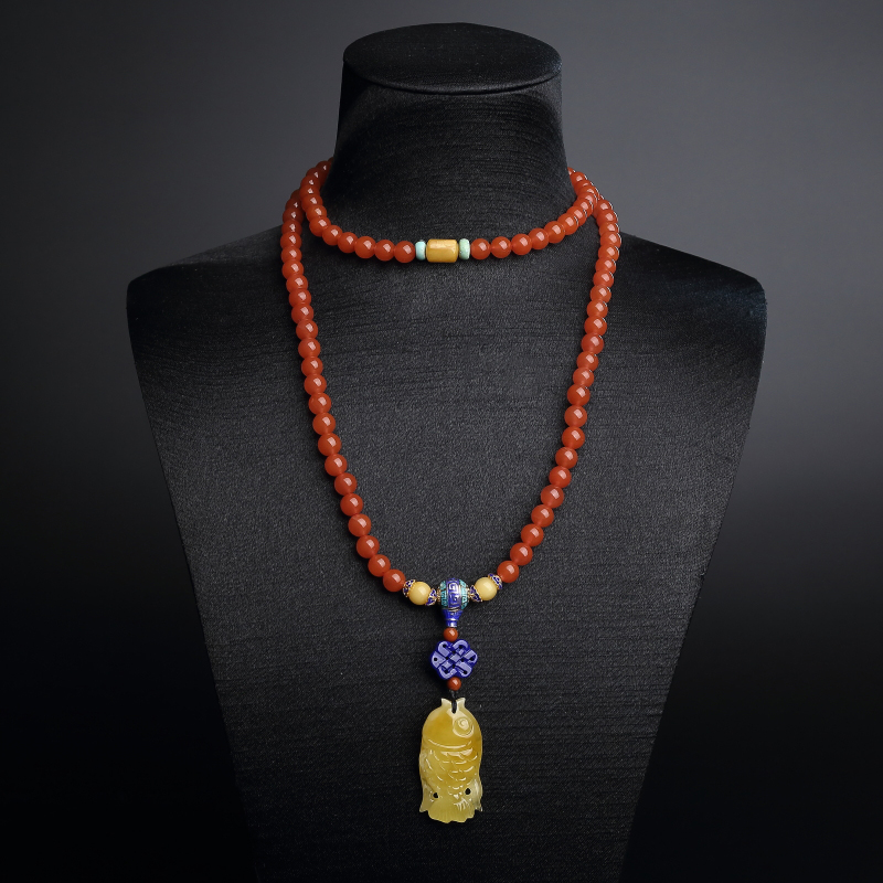 6.5mm樱桃红南红项链-红掌柜