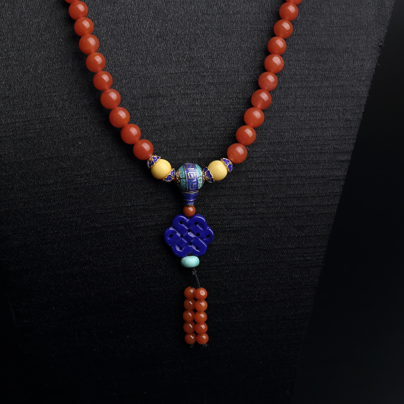 6.5mm樱桃红南红项链-红掌柜