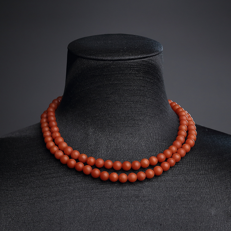 6mm柿子红南红佛珠-红掌柜