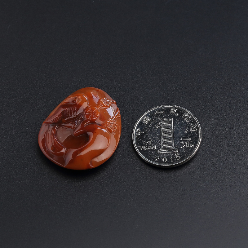 天然川料南红吊坠-红掌柜