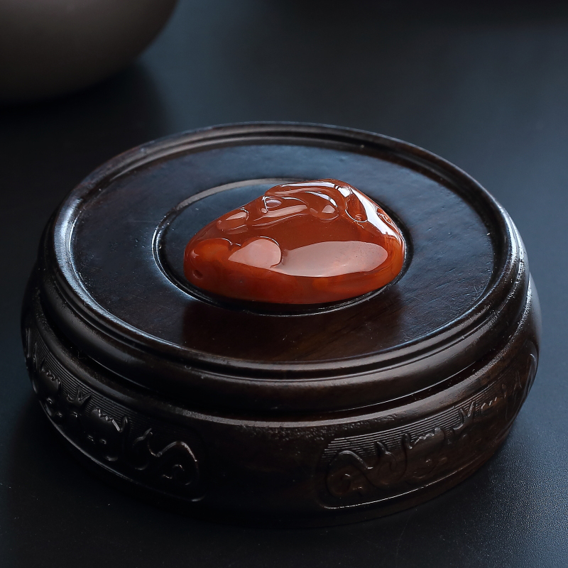 川料玫瑰红南红吊坠-红掌柜