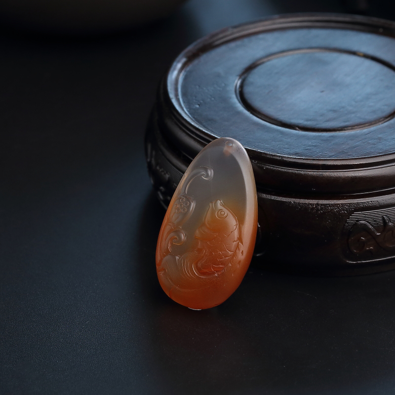 南红鱼吊坠-红掌柜