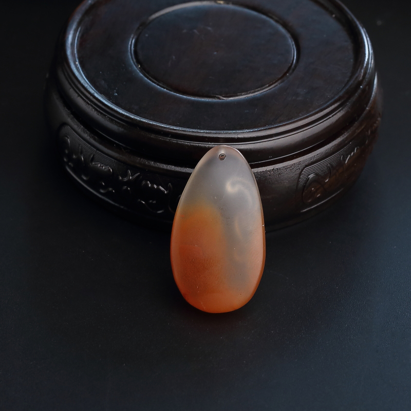 川料冰飘南红鱼吊坠-红掌柜