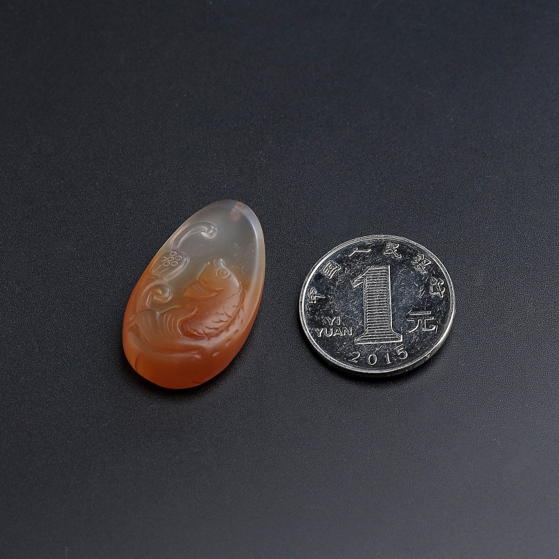 天然冰飘南红鱼吊坠-红掌柜