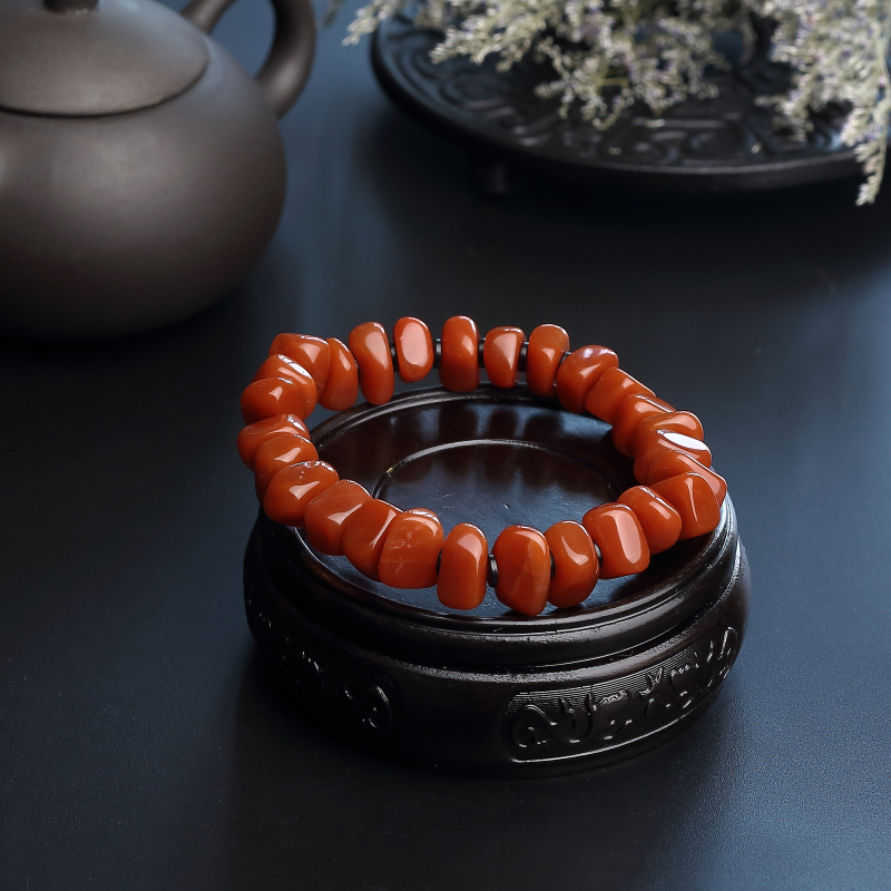 保山料南红随形手串-红掌柜