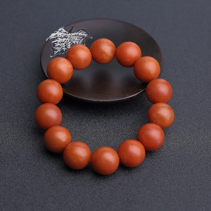 16mm川料天然柿子红南红手串-红掌柜
