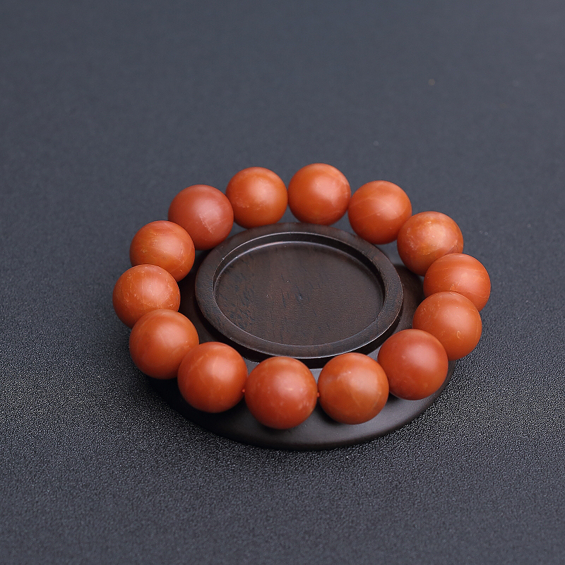 16mm川料柿子红南红手串-红掌柜