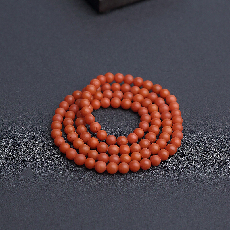 6mm保山天然南红佛珠-红掌柜