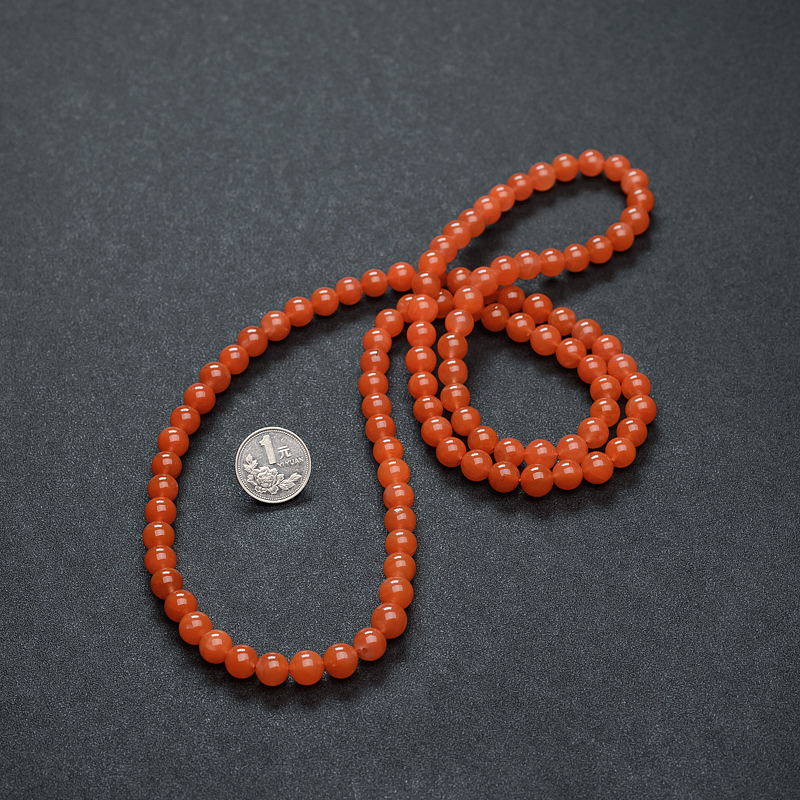 天然樱桃红南红佛珠 - 红掌柜