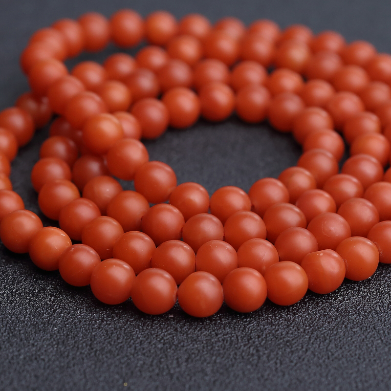 6mm保山天然南红佛珠-红掌柜