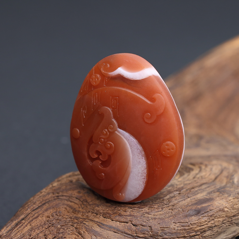 柿子红南红古凤吊坠 - 红掌柜