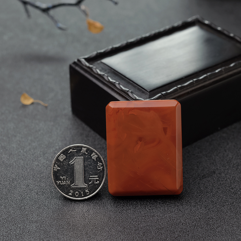 川料南红无事牌吊坠-红掌柜