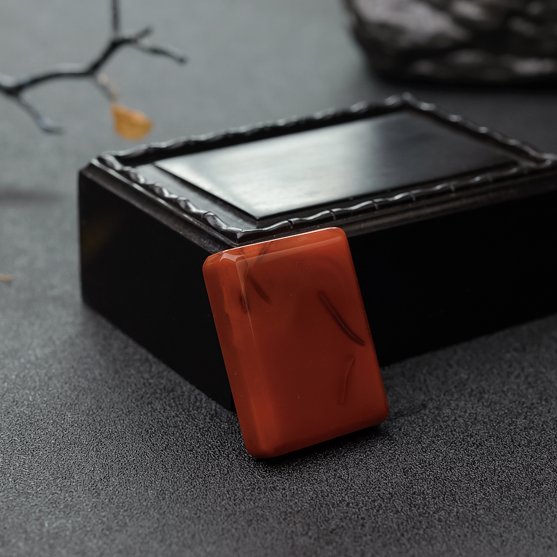 柿子红南红无事牌-红掌柜