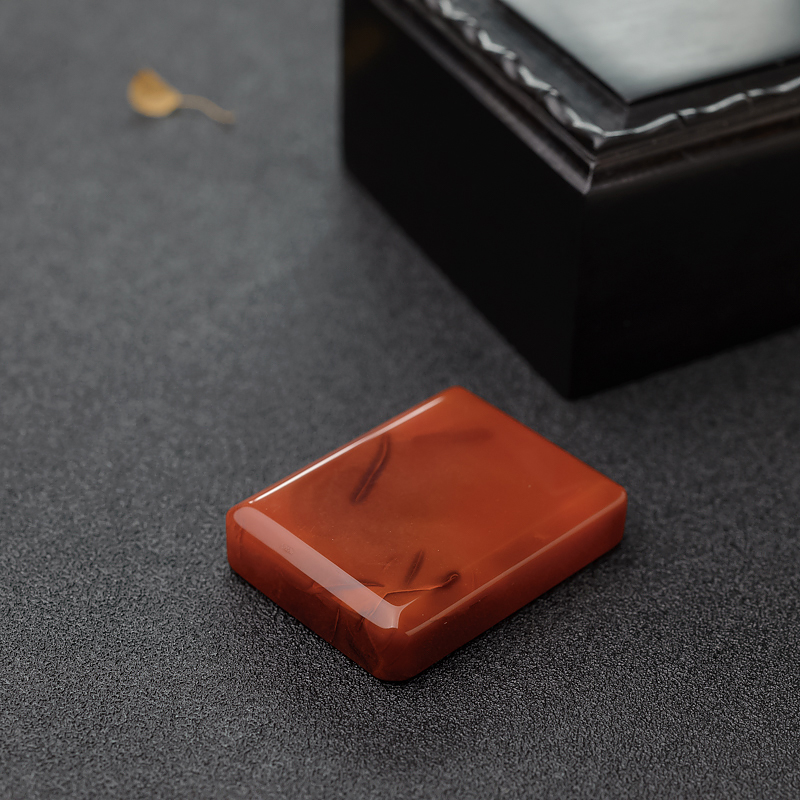 天然南红无事牌-红掌柜