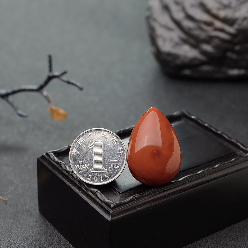 川料南红水滴吊坠-红掌柜