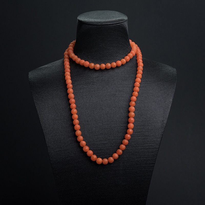 7.5mm柿子红南红莲花珠108佛珠-红掌柜