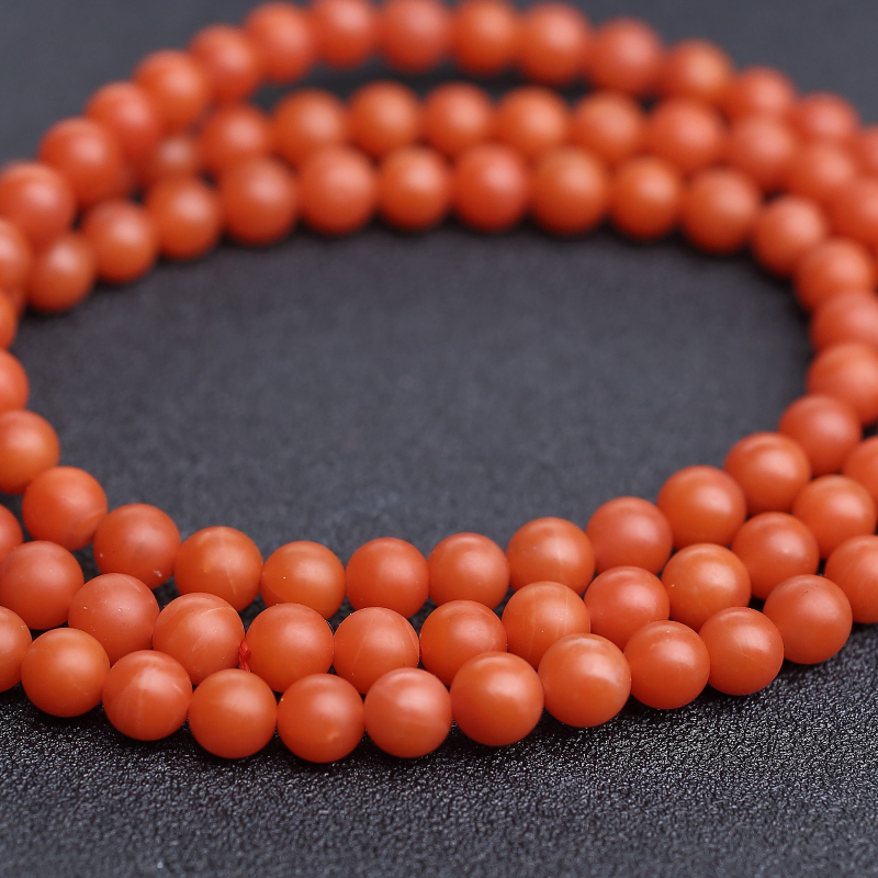 天然柿子红南红108佛珠-红掌柜