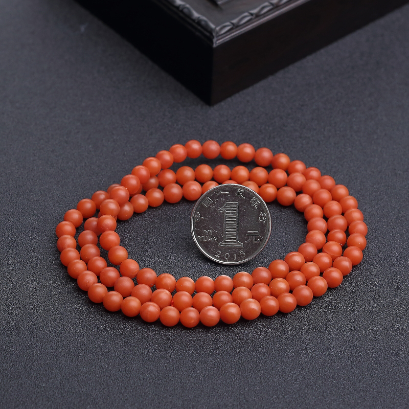 6mm柿子红南红108佛珠-红掌柜