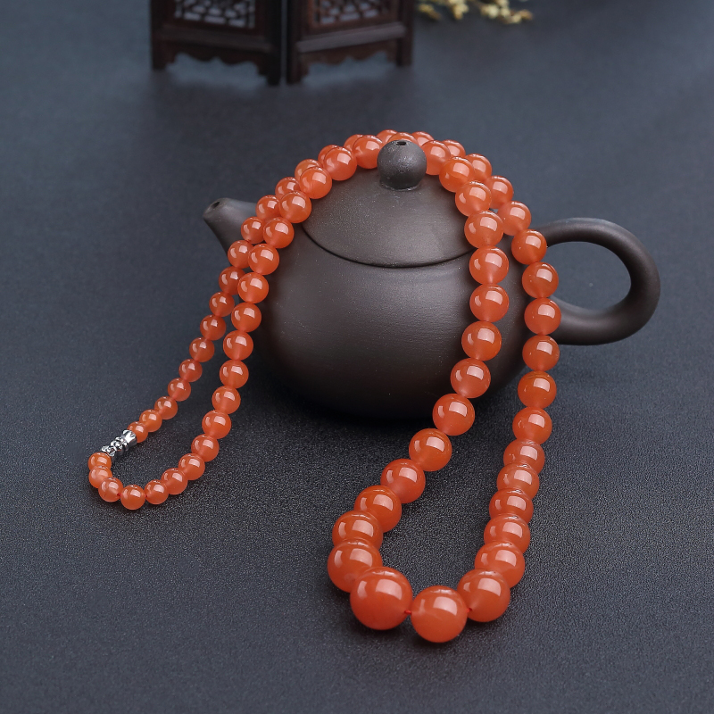 天然樱桃红南红塔链-红掌柜