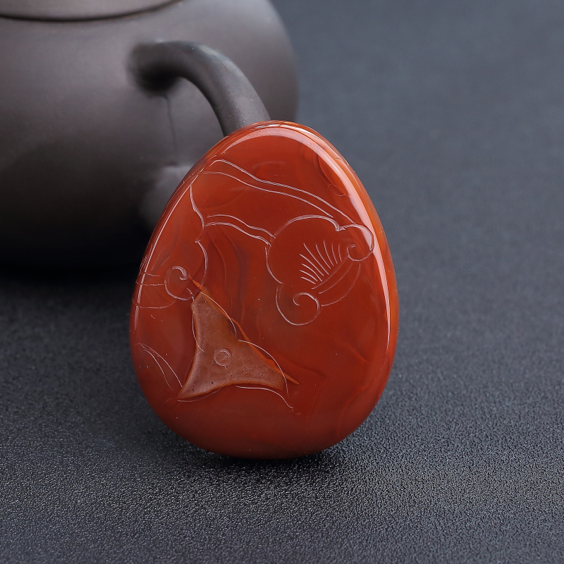 川料天然南红牡丹引凤吊坠-红掌柜