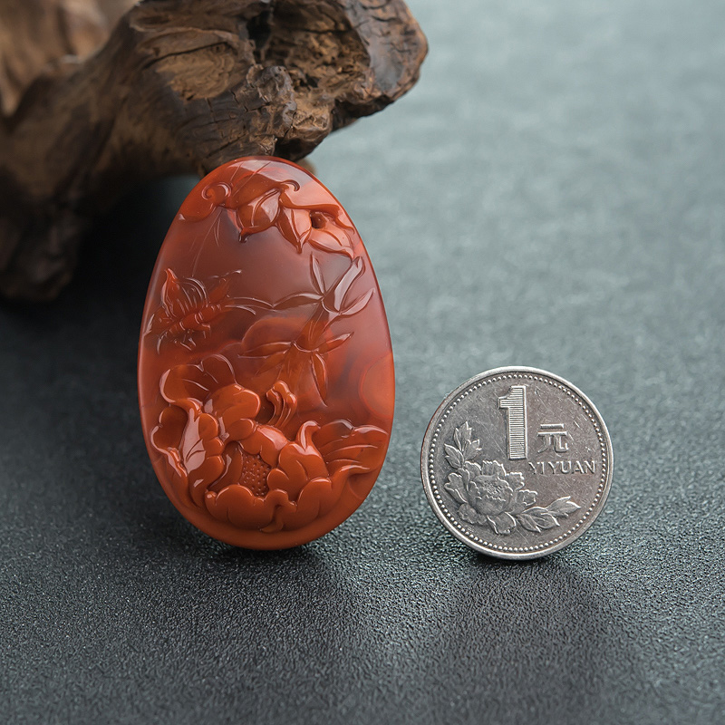 柿子红南红吊坠-红掌柜