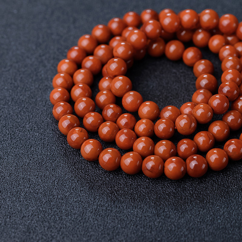 天然柿子红南红项链-红掌柜