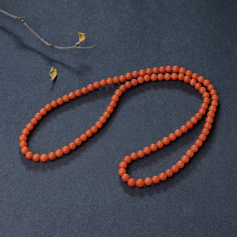 6mm樱桃红南红项链-红掌柜