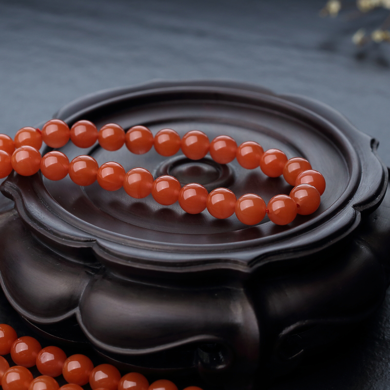 天然南红108佛珠-红掌柜