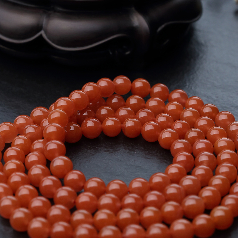 樱桃红南红佛珠-红掌柜