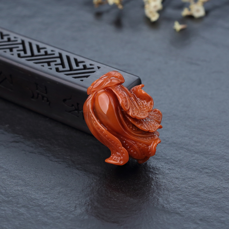 四川南红白菜吊坠-红掌柜