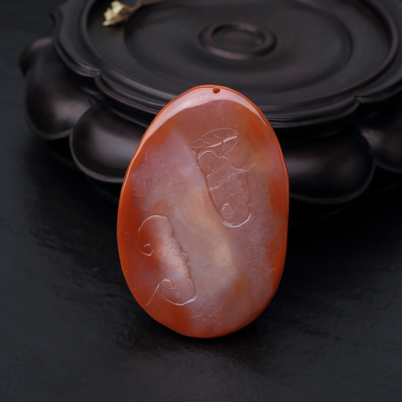 川料天然南红花开富贵吊坠-红掌柜