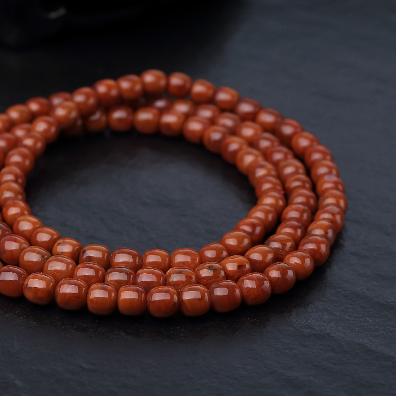 火焰纹南红米珠项链-红掌柜