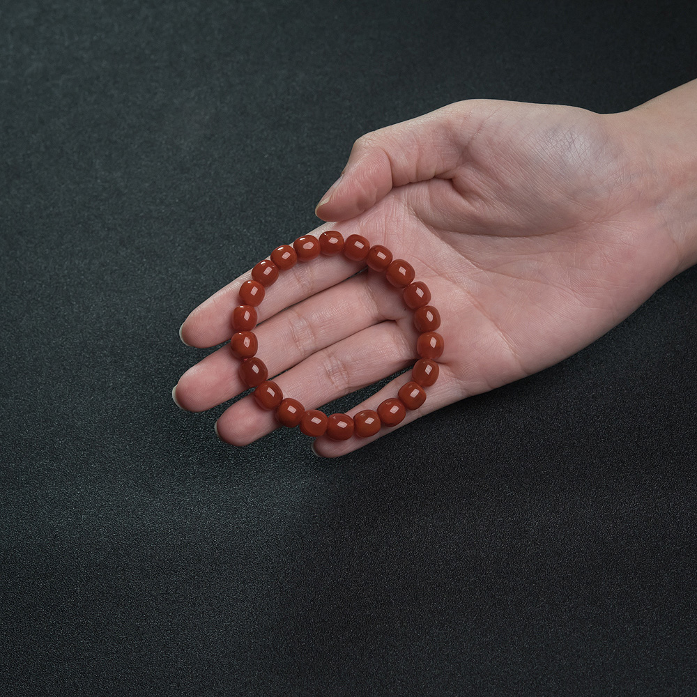 南红桶珠手串-红掌柜