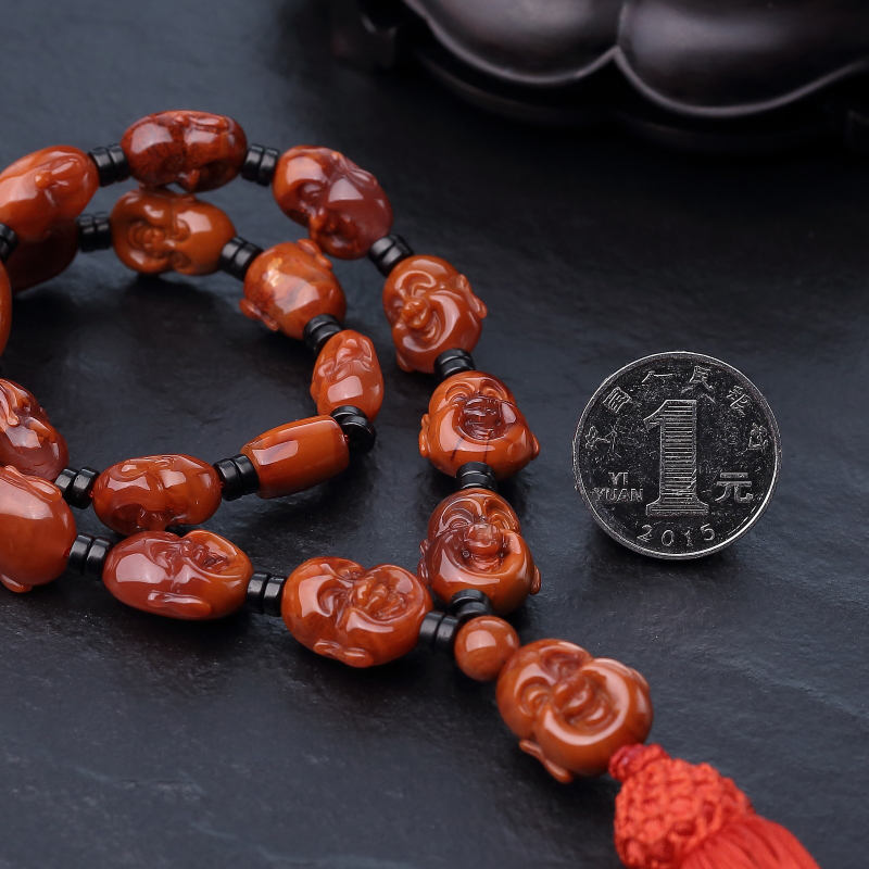 天然柿子红南红手持-红掌柜